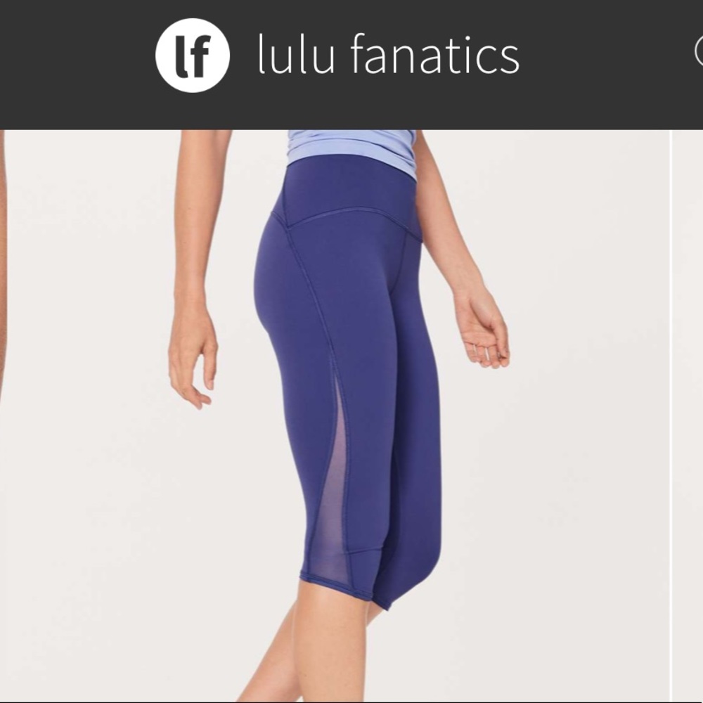 Lululemon stony grape train times crop 17’’